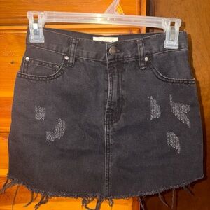 Black Denim Skirt